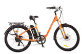 Evinci Tui Electric Bike in orange easy step thru frame ideal for short people and senior riders