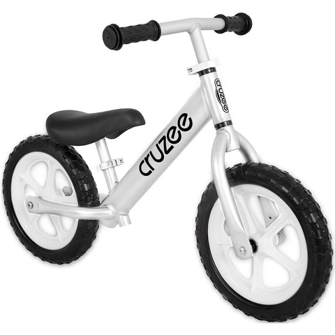 Kids Cruzee in Silver, the balance bike that's light and easy to learn on