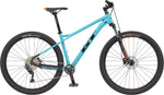 GT Avalanche Comp 2022 aqua blue hardtail mountain bike with front suspension forks and disc brakes