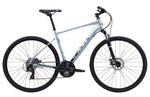 Marin San Rafael 2020 silver commuter pathway bike with disc brakes and front suspension fork