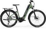 Green ebike Merida eSPRESSO 400 CC EQ with centre mount Shimano motor and 27.5" tires