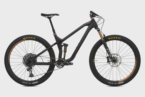 NS Define 130 full suspension mountain bike 130mm travel in black frame and gold
